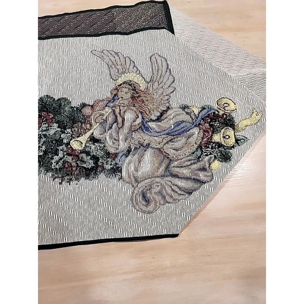 Christmas Angels w/Musical Instruments Tapestry Table Runner 13
